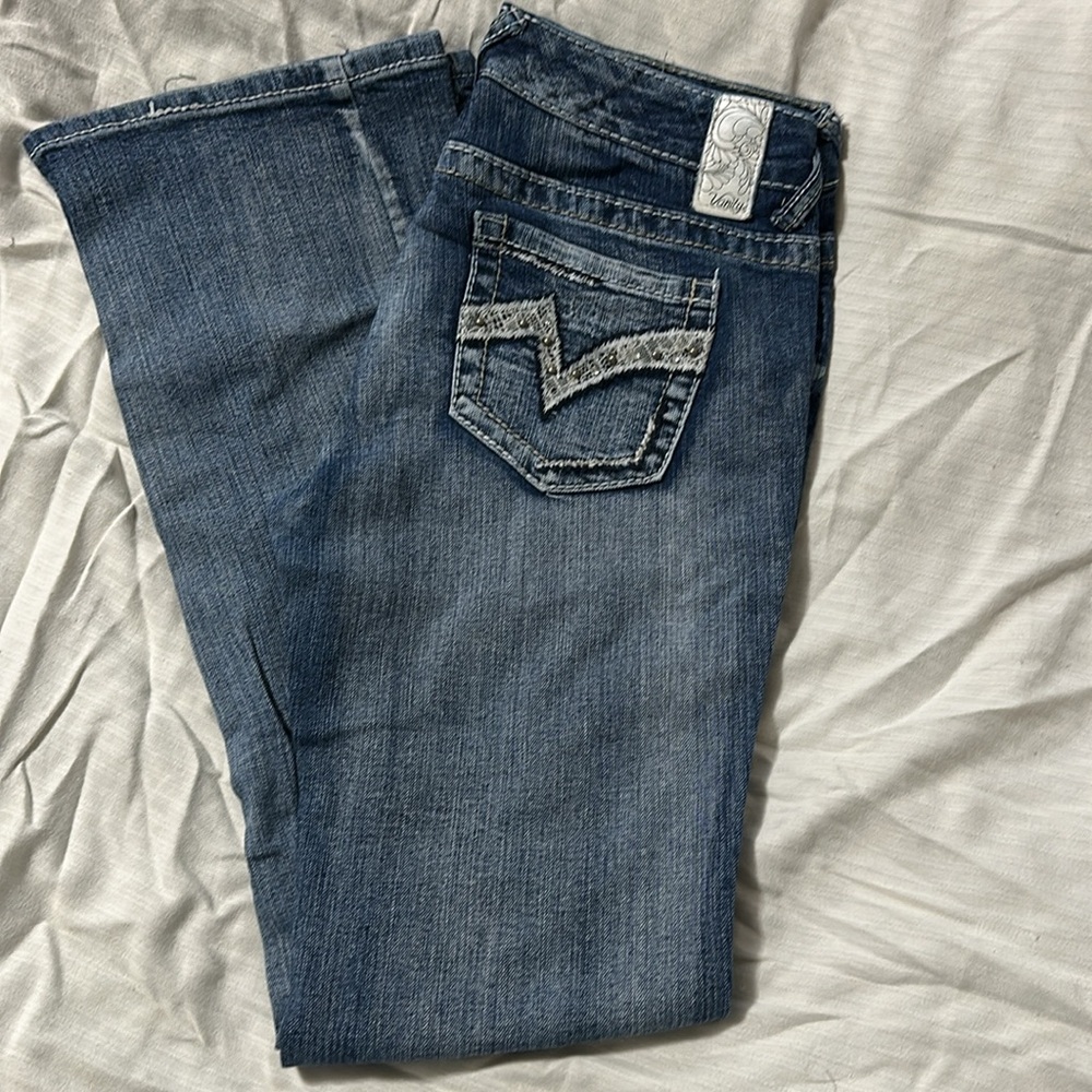Vanity Women's Flare Distressed Jeans - Blue